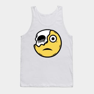 Confused Emoticon with Skull Tank Top